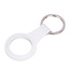 Apple Airtag-sleutelhanger - Siliconen AirTag Hanger met Leren Print - AirTag Apple Hoesje - Wit