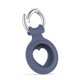 Case2go Apple Airtag-sleutelhanger - Siliconen  AirTag Hanger met Hartje - AirTag Apple Hoesje - Pastel Blauw