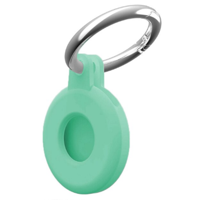 Apple - Airtag-Sleutelhanger - Siliconen Airtag Hoesje - Airtag hanger - Airtag case met sleutelhanger clip - Turquoise