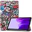 Case2go - Hoes voor de Samsung Galaxy Tab A7 Lite (2021) - Tri-Fold Book Case - Graffiti