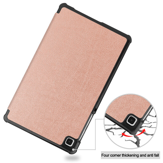 Case2go - Hoes voor de Samsung Galaxy Tab A7 Lite (2021) - Tri-Fold Book Case - Rosé Goud