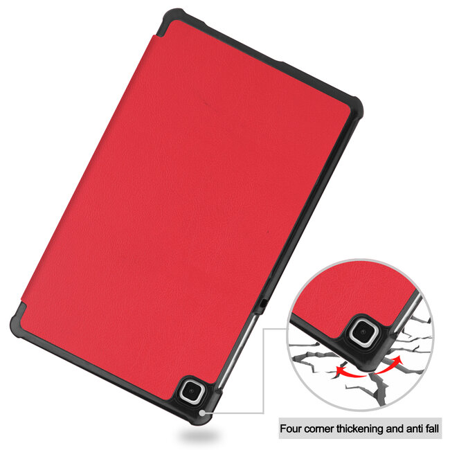 Case2go - Hoes voor de Samsung Galaxy Tab A7 Lite (2021) - Tri-Fold Book Case - Rood