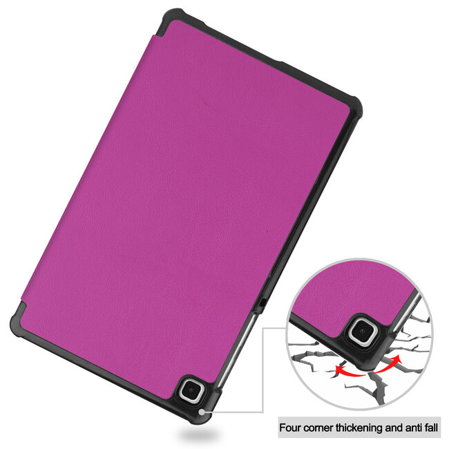 Case2go - Hoes voor de Samsung Galaxy Tab A7 Lite (2021) - Tri-Fold Book Case - Paars