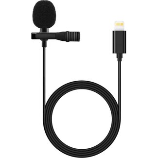 Case2go Professionele microfoon voor iPhone en iPad - Lavalier Clip On systeem - Lightning aansluiting - 1.5 meter kabel
