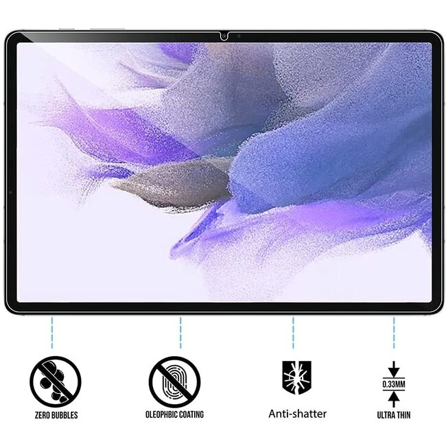 Samsung Galaxy Tab S7 FE - Tempered Glass Screenprotector - Case Friendly - Transparant