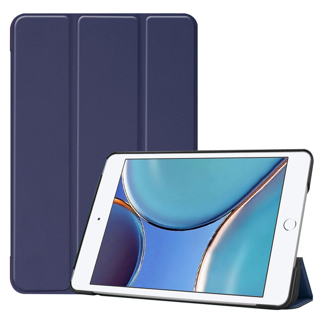 Case2go - Hoes voor de Apple iPad Mini 6 (2021) - Tri-Fold Book Case - Donker Blauw