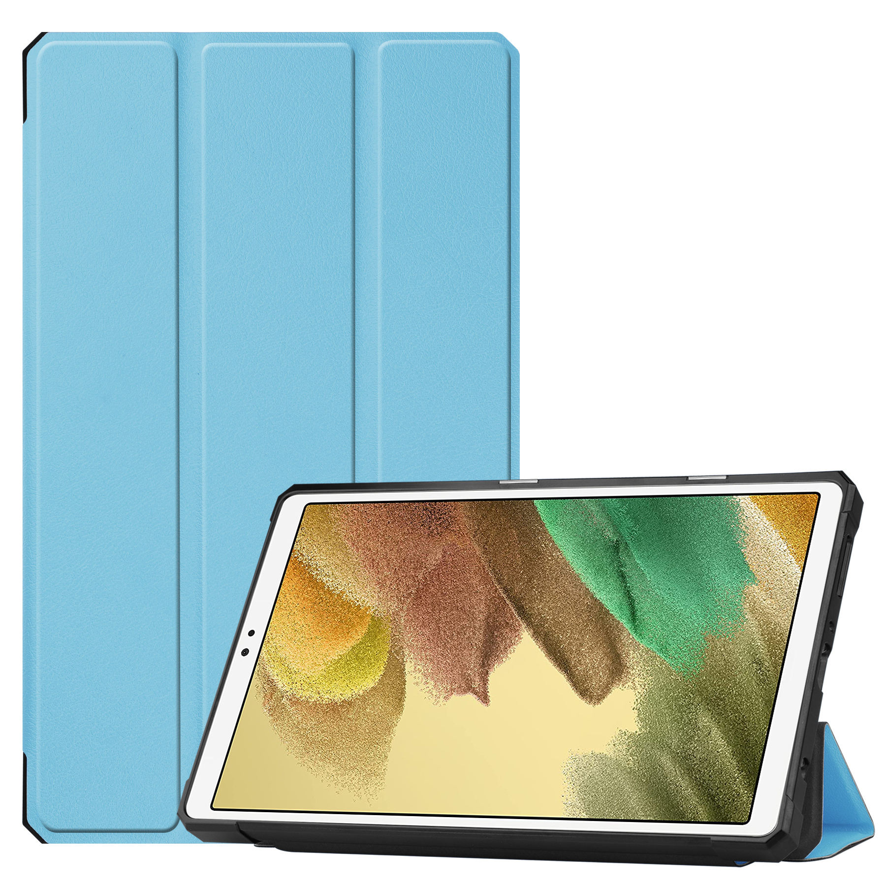 Samsung Galaxy Tab A7 Lite Hoes - 8.7 inch - TPU Tri-Fold Book Case - Licht Blauw afbeelding