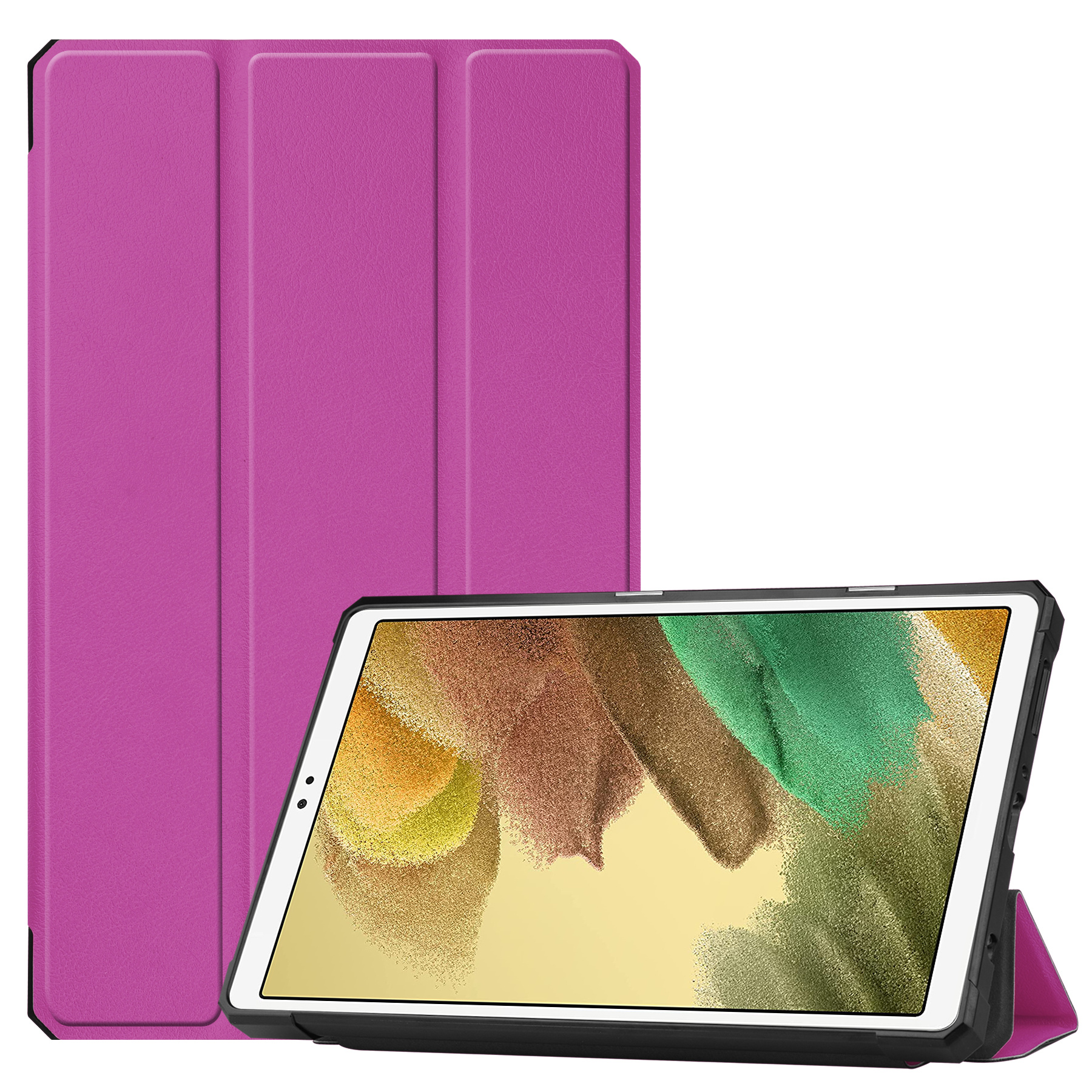 Samsung Galaxy Tab A7 Lite Hoes - 8.7 inch - TPU Tri-Fold Book Case - Paars afbeelding