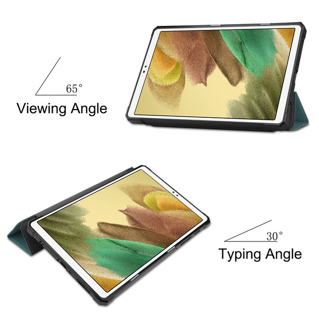 Case2go - Hoes voor de Samsung Galaxy Tab A7 Lite (2021) - 8.7 inch - TPU Tri-Fold Book Case - Donker Groen