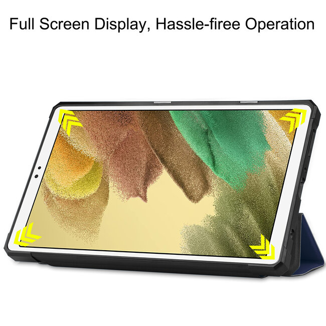 Case2go - Hoes voor de Samsung Galaxy Tab A7 Lite (2021) - 8.7 inch - TPU Tri-Fold Book Case - Donker Blauw