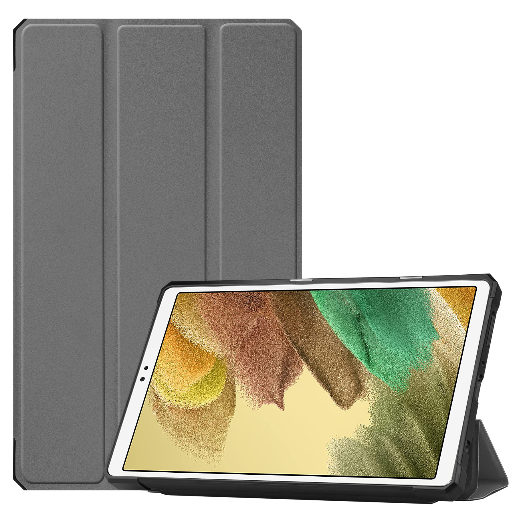 Samsung Galaxy Tab A7 Lite Hoes - 8.7 inch - TPU Tri-Fold Book Case - Grijs afbeelding