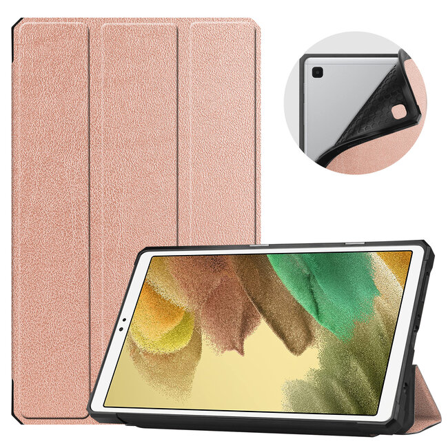 Case2go - Hoes voor de Samsung Galaxy Tab A7 Lite (2021) - 8.7 inch - TPU Tri-Fold Book Case - Rosé -Goud
