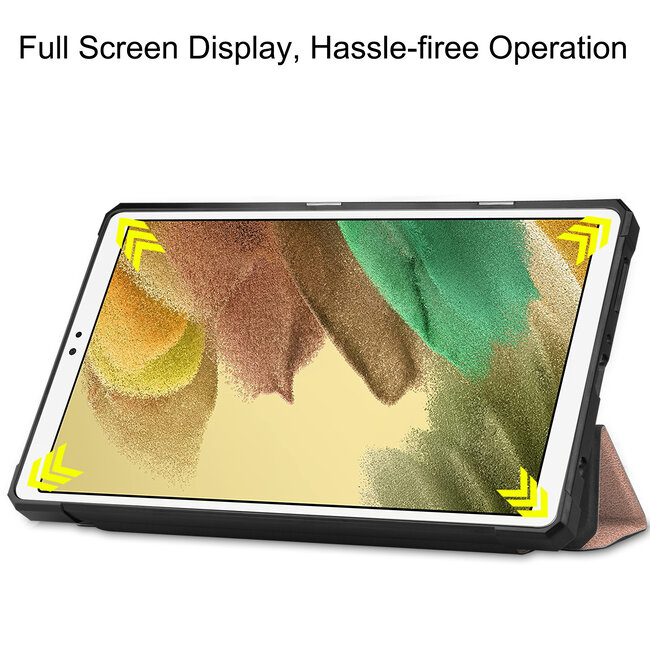 Case2go - Hoes voor de Samsung Galaxy Tab A7 Lite (2021) - 8.7 inch - TPU Tri-Fold Book Case - Rosé -Goud