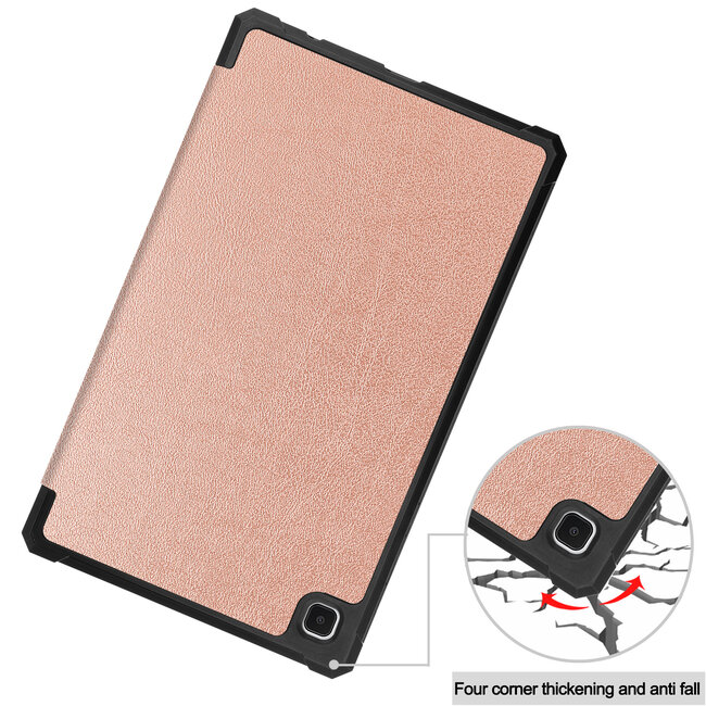 Case2go - Hoes voor de Samsung Galaxy Tab A7 Lite (2021) - 8.7 inch - TPU Tri-Fold Book Case - Rosé -Goud