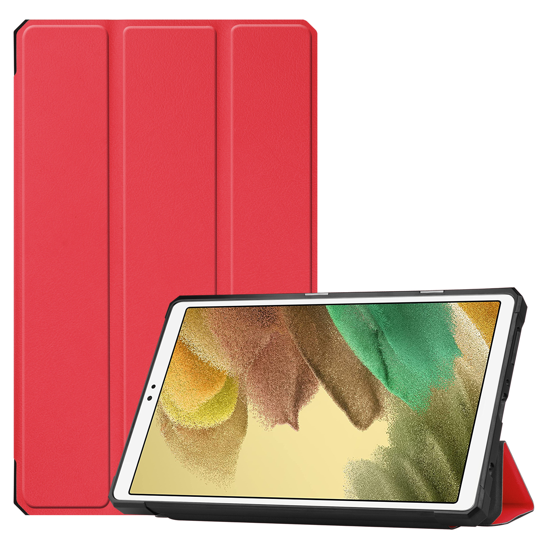 Samsung Galaxy Tab A7 Lite Hoes - 8.7 inch - TPU Tri-Fold Book Case -  Rood afbeelding