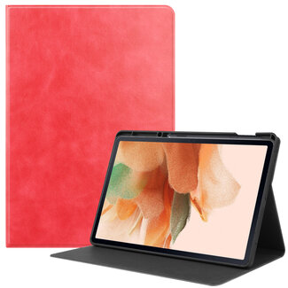 Case2go Samsung Galaxy Tab S7 FE Hoes - PU Leer Folio Book Case - Rood