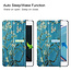 Case2go - Hoes voor de Apple iPad Mini 6 (2021) - Tri-Fold Book Case - Witte Bloesem