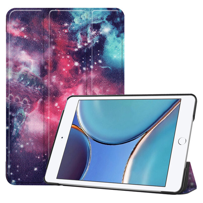 Case2go - Hoes voor de Apple iPad Mini 6 (2021) - Tri-Fold Book Case - Galaxy