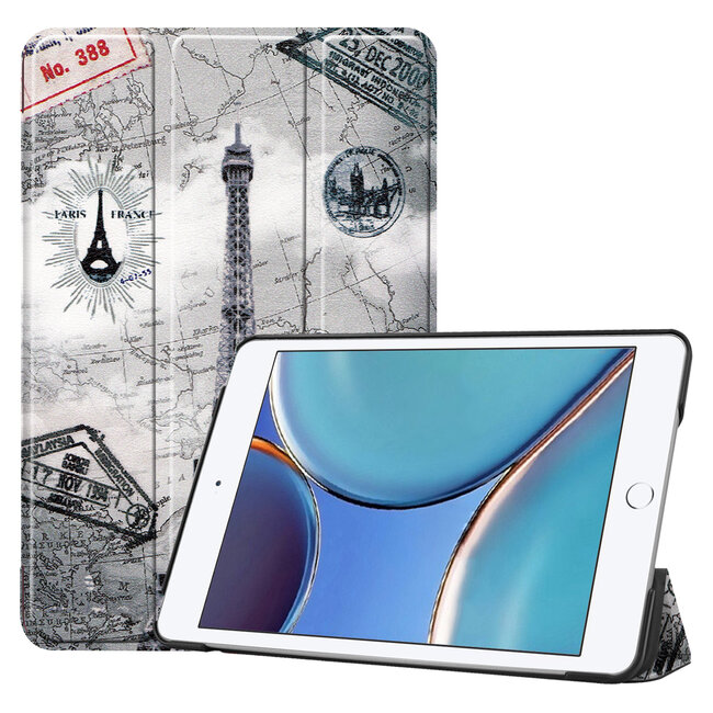 Case2go - Hoes voor de Apple iPad Mini 6 (2021) - Tri-Fold Book Case - Eiffeltoren