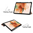 Case2go - Hoes voor de Samsung Galaxy Tab S7 FE - 12.4 inch - Tri-Fold Book Case - Met Pencil Houder - Rosé-Goud