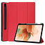 Case2go Samsung Galaxy Tab S7 FE Hoes - 12.4 inch - Tri-Fold Book Case - Met Pencil Houder - Rood
