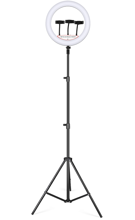 Ringlamp Statief (Verstelbaar tot 200 CM hoog) - Ringlight 14 inch / 36 cm met en Telefoonstatief - Gaming pc Setup - Lamp - Dimbaar | Case2go.nl