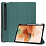 Case2go - Hoes voor de Samsung Galaxy Tab S7 FE - 12.4 inch - Tri-Fold Book Case - Met Pencil Houder - Donker Groen