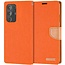 Samsung Galaxy S21 Ultra Hoesje - Mercury Canvas Diary Wallet Case - Hoesje met Pasjeshouder - Oranje