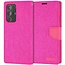 Samsung Galaxy S21 Ultra Hoesje - Mercury Canvas Diary Wallet Case - Hoesje met Pasjeshouder - Roze