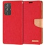 Samsung Galaxy S21 Ultra Hoesje - Mercury Canvas Diary Wallet Case - Hoesje met Pasjeshouder - Rood