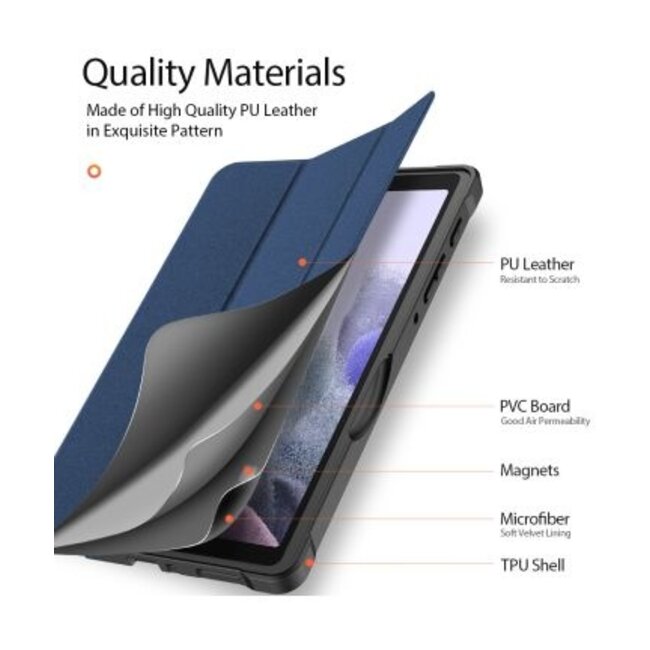 Samsung Galaxy Tab A7 Lite (2021)  Hoes - Dux Ducis Domo Book Case - Blauw