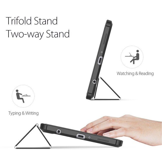 Samsung Galaxy Tab A7 Lite (2021)  Hoes - Dux Ducis Toby Tri-Fold Book Case - Zwart