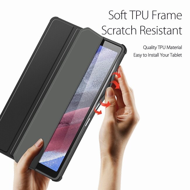 Samsung Galaxy Tab A7 Lite (2021)  Hoes - Dux Ducis Toby Tri-Fold Book Case - Zwart