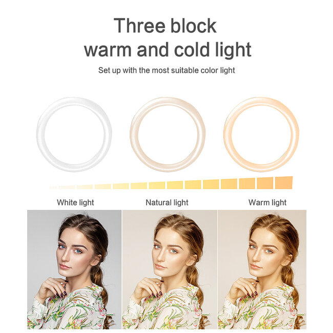 Ringlamp met Statief (Verstelbaar tot 200cm) - Ringlight 14 inch / 36 cm met Telefoonstatief - Gaming  pc Setup Lamp - Tiktok Lamp - Dimbaar