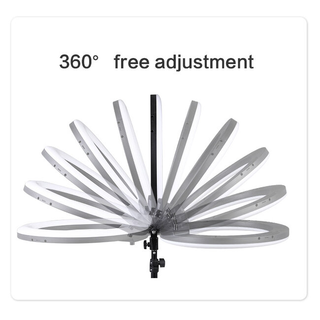 Ringlamp met Statief (Verstelbaar tot 200cm) - Ringlight 14 inch / 36 cm met Telefoonstatief - Gaming  pc Setup Lamp - Tiktok Lamp - Dimbaar