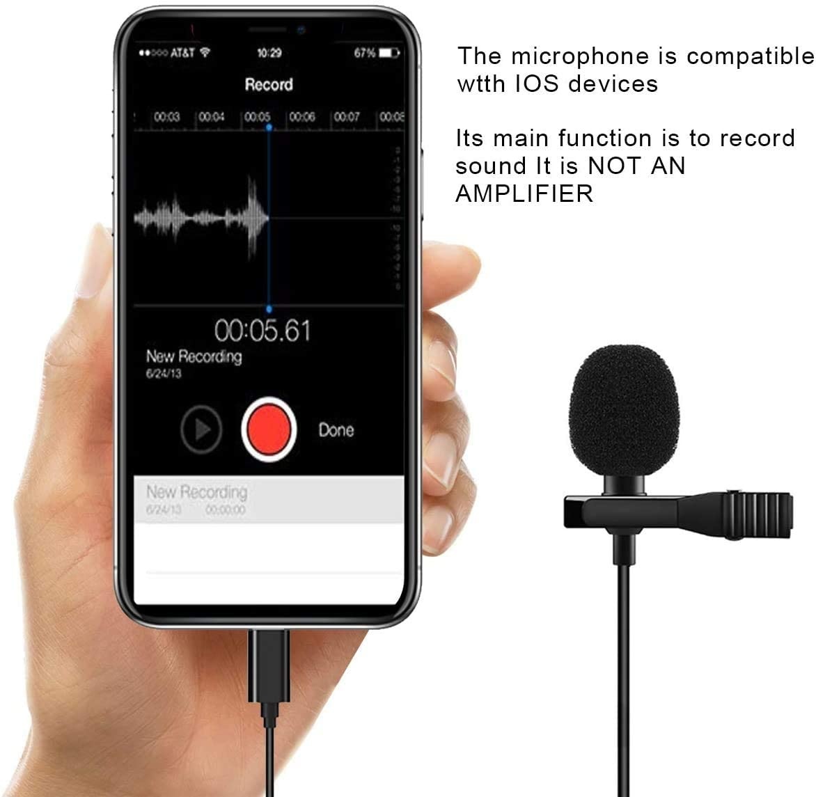 Geruststellen kast Beschrijvend Professionele microfoon voor iPhone, iPad - Lavalier Clip On systeem - |  Case2go.nl
