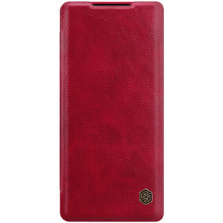Nillkin Xiaomi Redmi Note 10 Hoesje - Qin Leather Case - Flip Cover - Rood