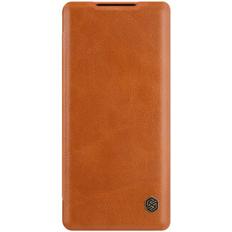 Nillkin Xiaomi Redmi Note 10 Pro Hoesje - Qin Leather Case - Flip Cover - Bruin