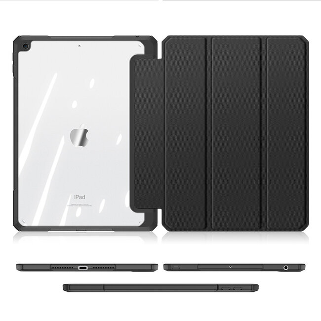 Apple iPad 10.2 2019/2020 Hoes - Dux Ducis Toby Tri-Fold Book Case - Zwart