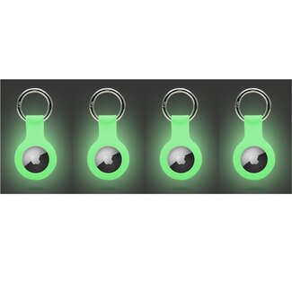 Case2go 4-Pack Apple Airtag-sleutelhanger - Siliconen AirTag Hoesje - AirTag hanger - Glow in the Dark