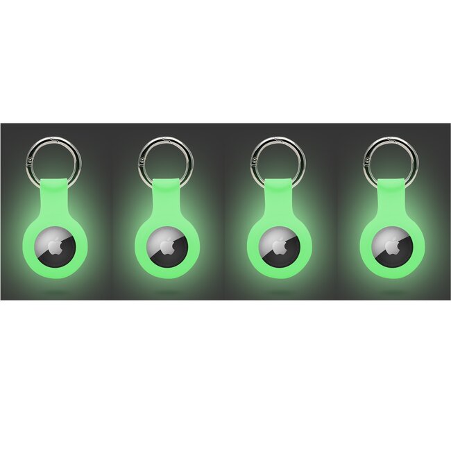 4-Pack Apple Airtag-sleutelhanger - Siliconen AirTag Hoesje - AirTag hanger - Glow in the Dark