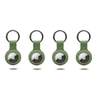 Case2go 4-Pack Apple Airtag-sleutelhanger - Siliconen AirTag Hoesje - AirTag hanger - Licht Groen