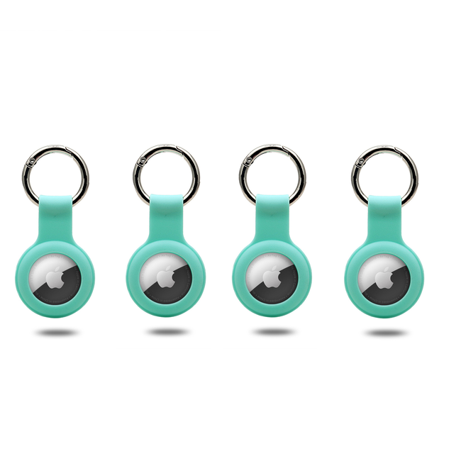 4-Pack Apple Airtag-sleutelhanger - Siliconen AirTag Hoesje - AirTag hanger - Turquoise
