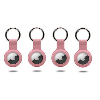 Case2go 4-Pack Apple Airtag-sleutelhanger - Siliconen AirTag Hoesje - AirTag hanger - Roze