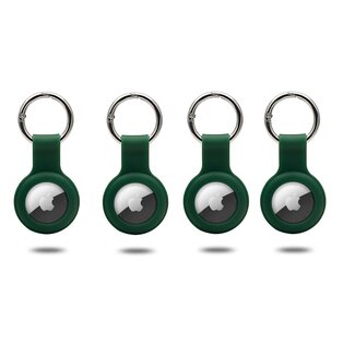 Case2go 4-Pack Apple Airtag-sleutelhanger - Siliconen AirTag Hoesje - AirTag hanger - Donker Groen