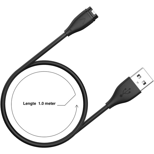 2-Pack - Case2go - Oplaadkabel compatibel met Garmin Fenix, Forerunner, Approach, Quatix, Vivoactive, Vivomove, Instinct, Venu - USB kabel - 1.0 meter - Zwart