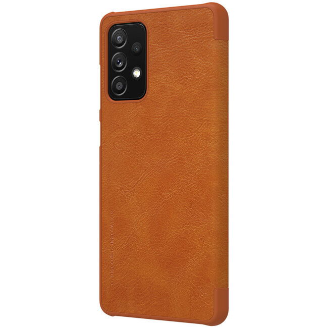 Samsung Galaxy A72 Hoesje - Qin Leather Case - Flip Cover - Bruin