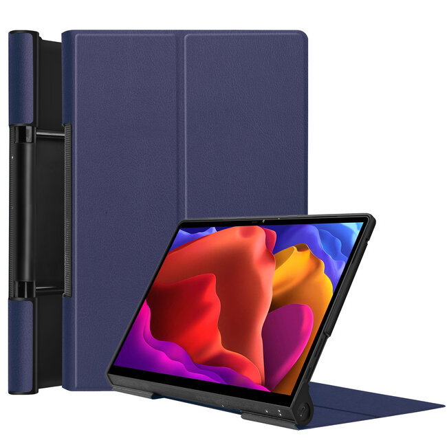 Case2go - Hoes voor de Lenovo Yoga Tab 13 (2021) - Tri-Fold Book Case - Donker Blauw