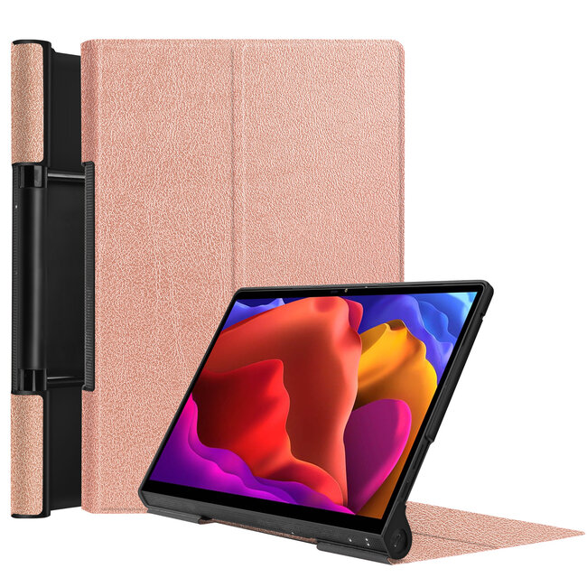 Case2go - Hoes voor de Lenovo Yoga Tab 13 (2021) - Tri-Fold Book Case - Rosé-Goud