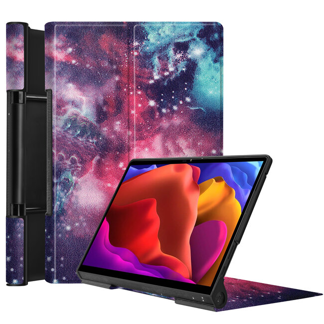 Case2go - Hoes voor de Lenovo Yoga Tab 13 (2021) - Tri-Fold Book Case - Galaxy